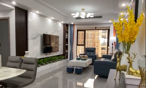 118平現代簡約四房兩衛(wèi)完工案例實拍