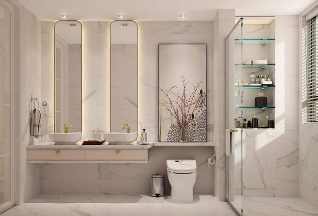 衛(wèi)生間砌半墻的5個(gè)好處，好看又實(shí)用！