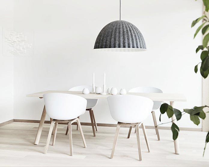 極簡風餐廳餐桌設計，簡約到極致也是一種美