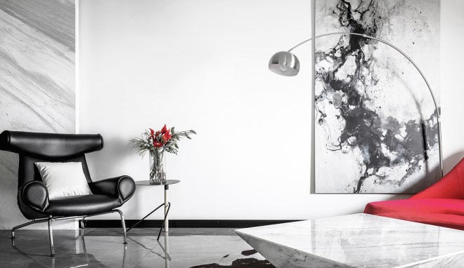 120平現(xiàn)代風(fēng)家裝案例，黑與白的詩情畫意